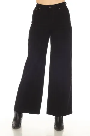 Johnny Was JWLA Black Suki Wide Leg Corduroy Jeans Boho Chic JWD1109