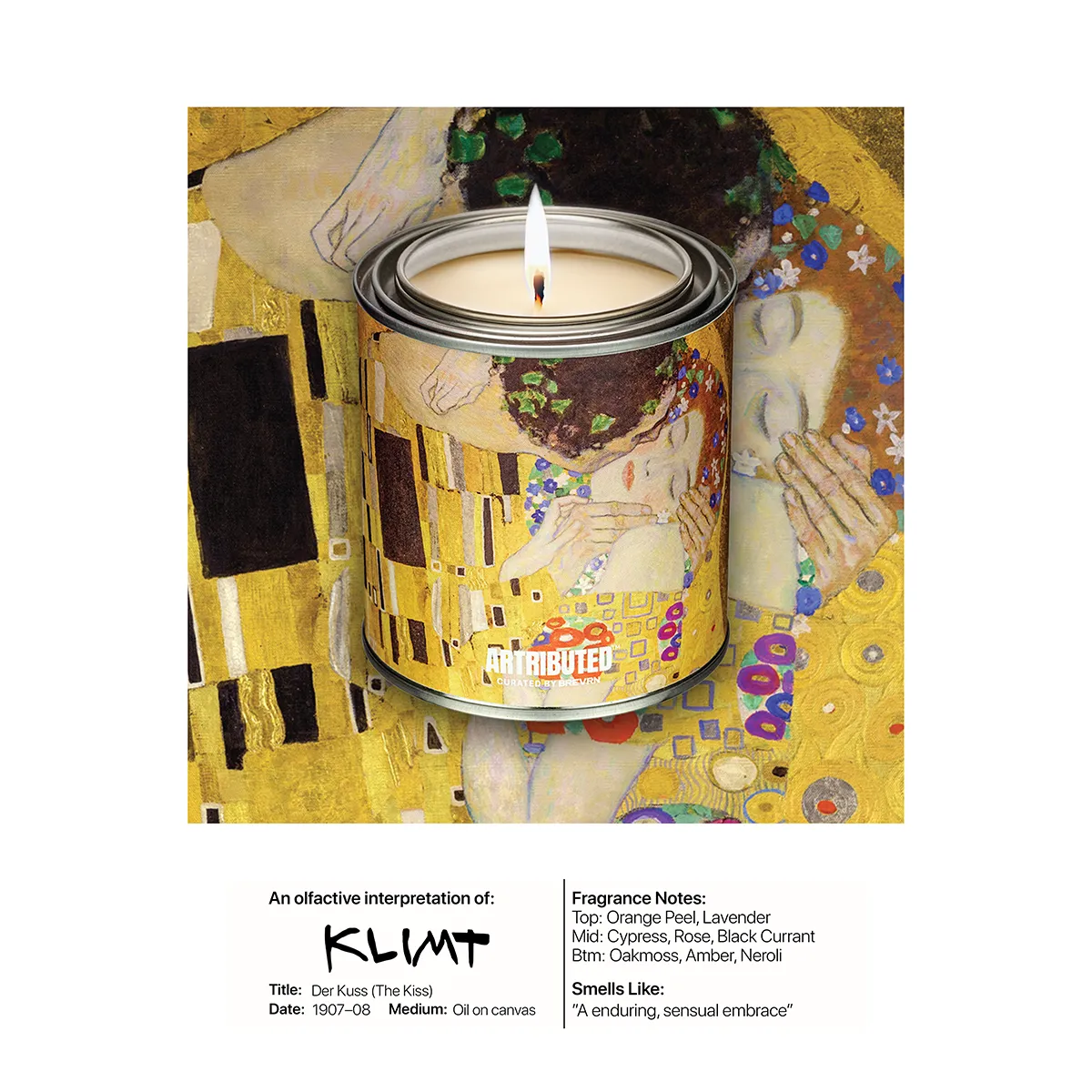 Klimt The Kiss Candle