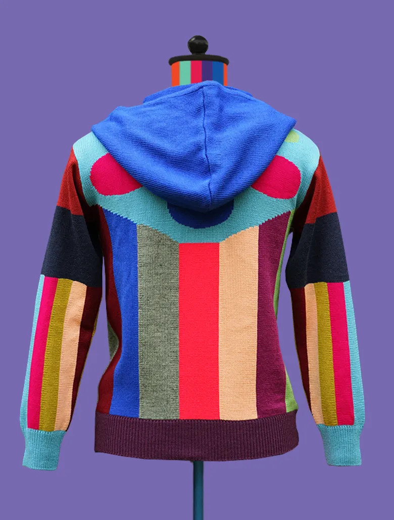 Knitted Multicolored Hoodie
