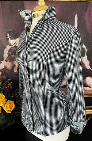 LADY GREY ON BLACK GINGHAM