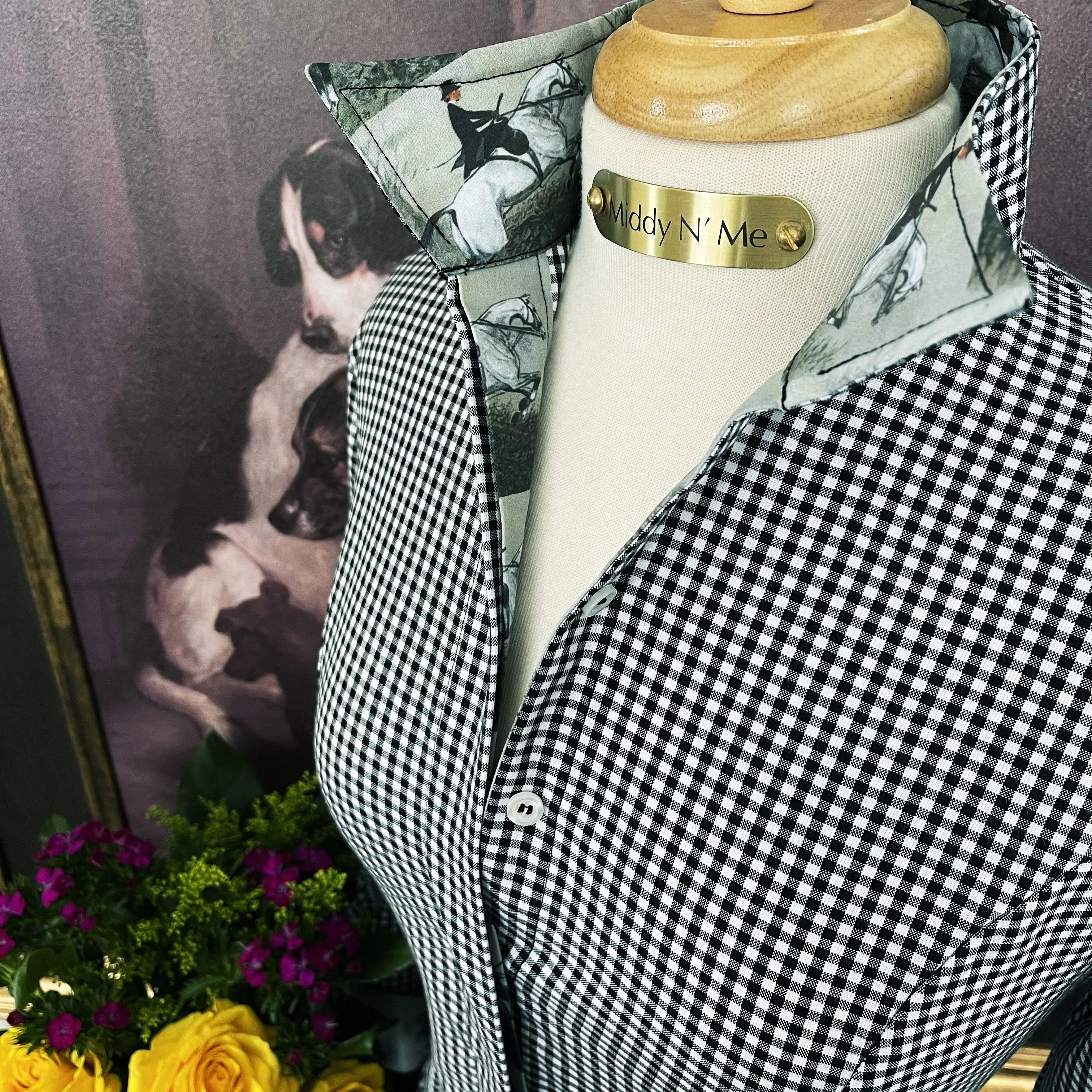 LADY GREY ON BLACK GINGHAM
