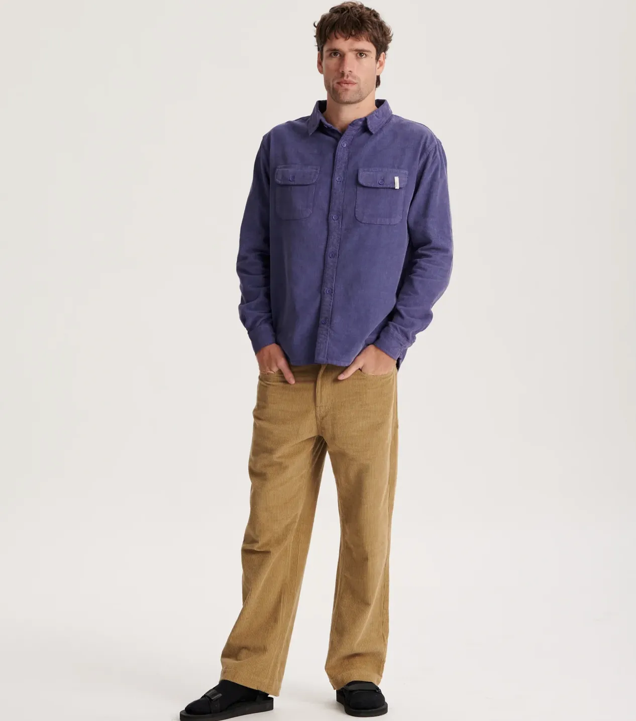 LAZY BOY CORD LS SHIRT - VIOLET