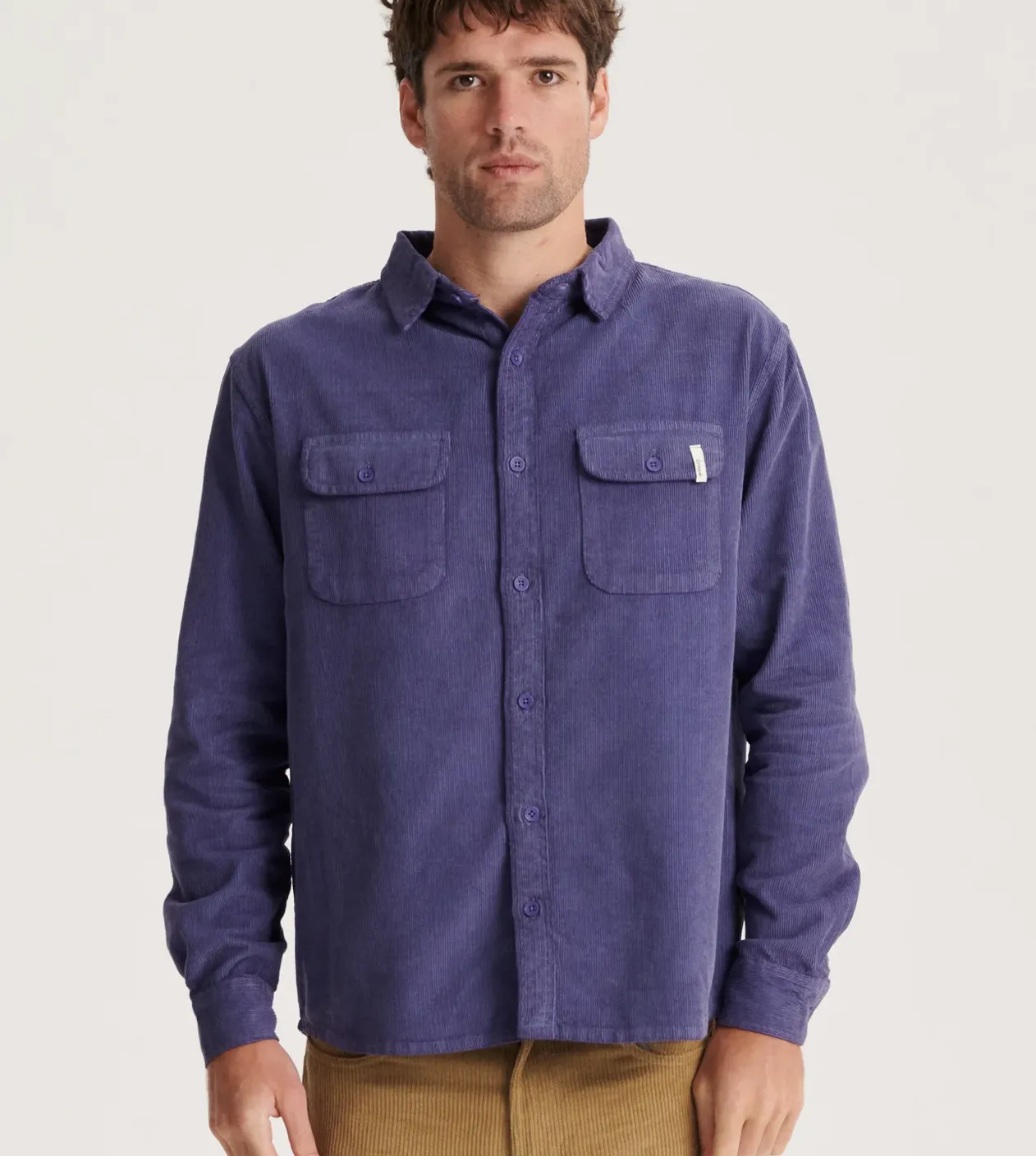 LAZY BOY CORD LS SHIRT - VIOLET