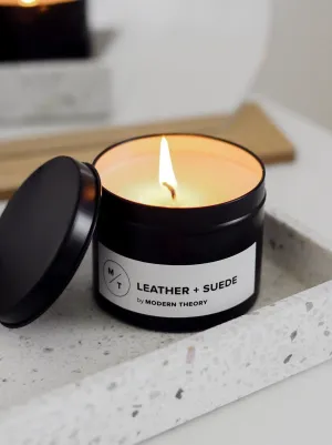 LEATHER   SUEDE Candle Tin