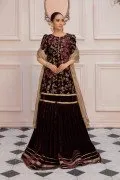LF-VT-114-B-Maroon | MariaB M.Luxe Fabrics | Unstitched Embroidered Fabric
