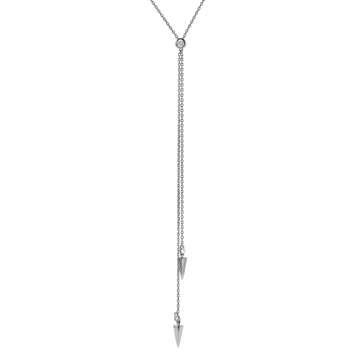 LITTLE SPIKES BEZEL BOLO NECKLACE