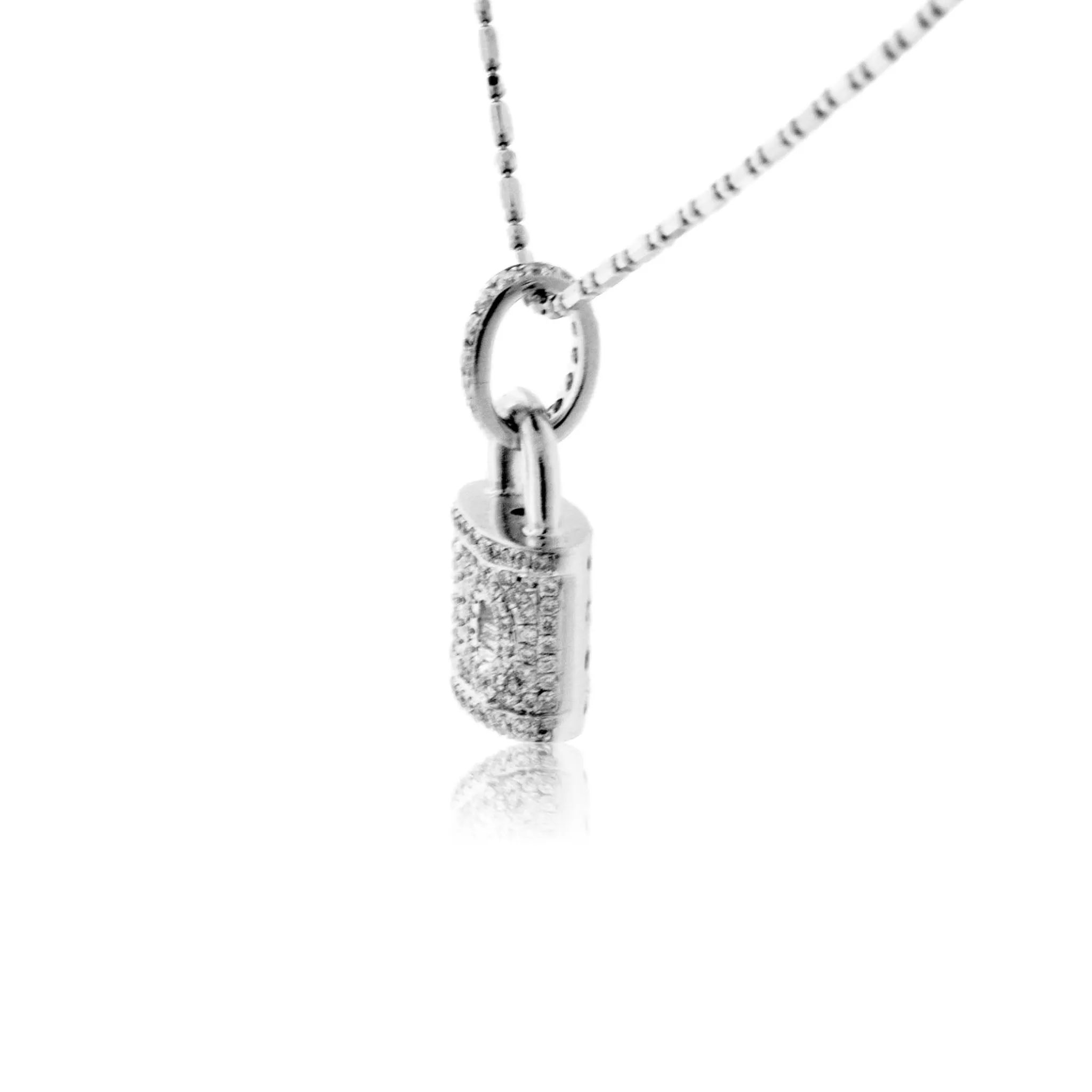 Lock Style Diamond Pendant w/Chain