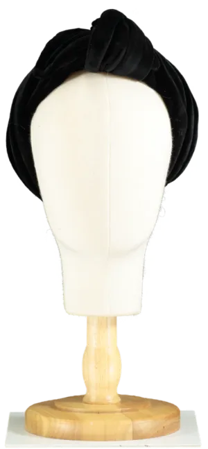 Maison Michel Black Velvet Turban Headband OS