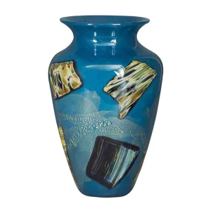 Mediterranean Ocean Blue Amphora Vase