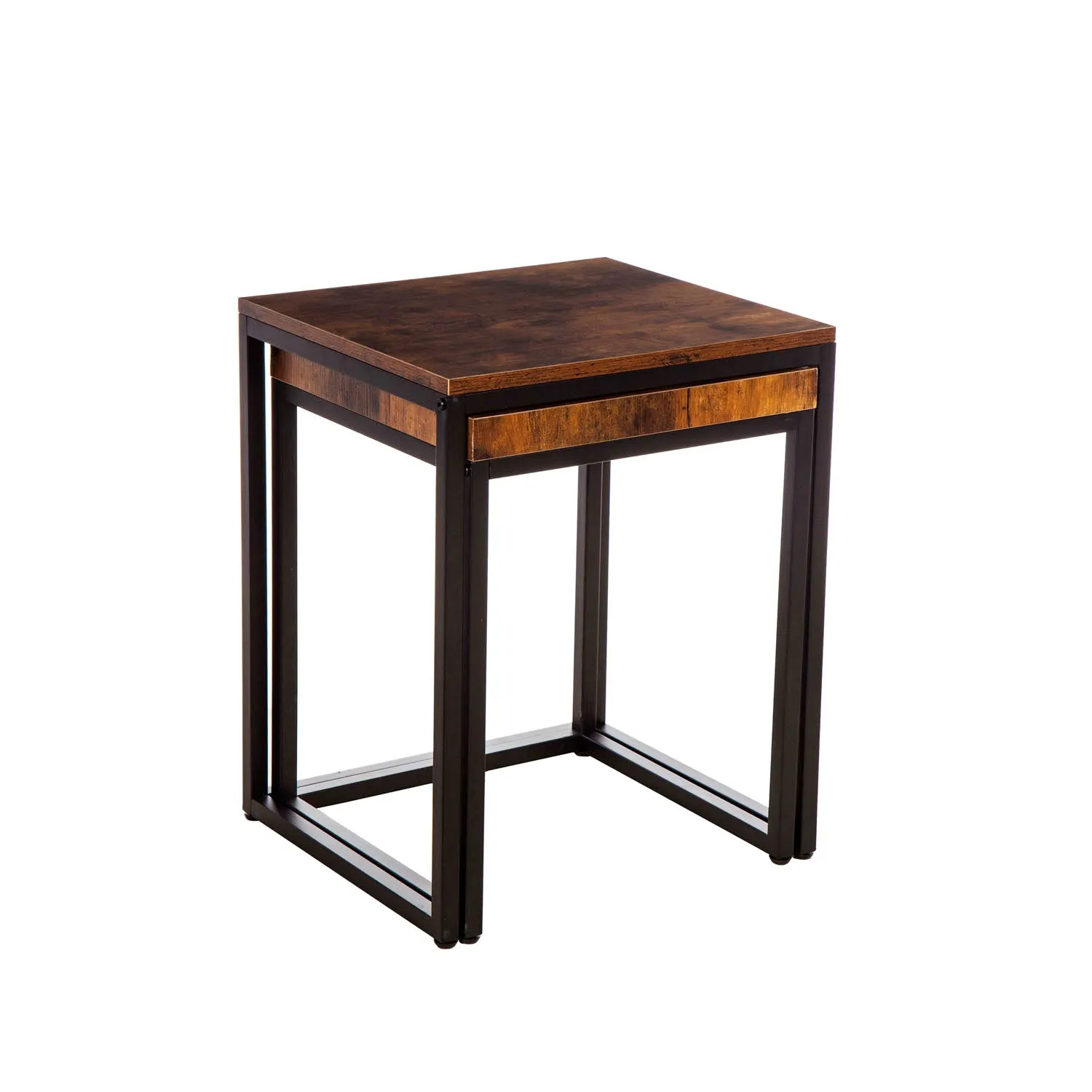 Metal and Wood Nested Tables, Set of 2,8f00579