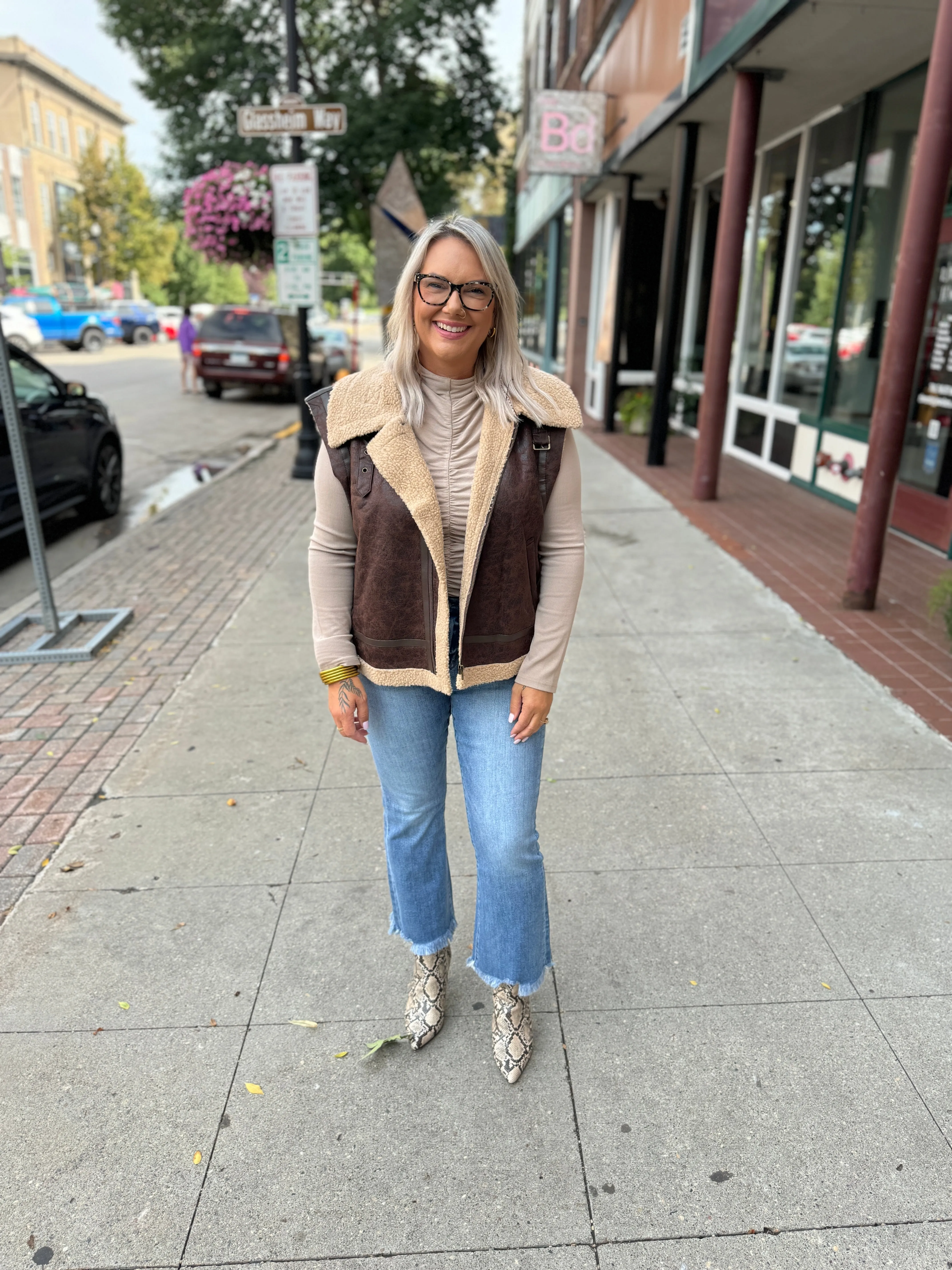 Mica Deutz High Rise Crop Flare Jeans