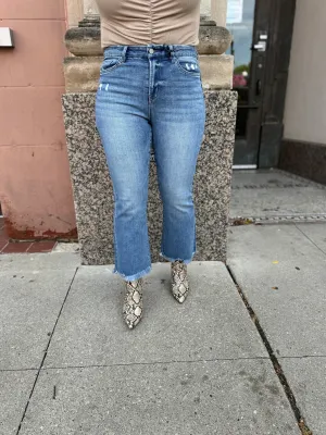 Mica Deutz High Rise Crop Flare Jeans
