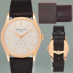 MINT Patek Philippe Calatrava 5196R Rose Gold Brown Leather 37mm Watch Box