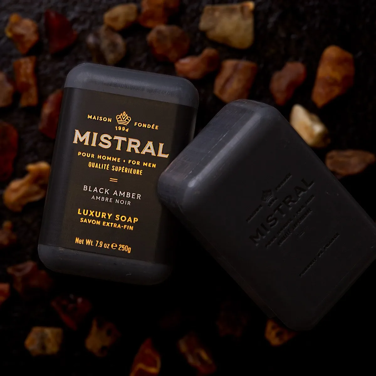 Mistral Luxury Bar Soap - Black Amber