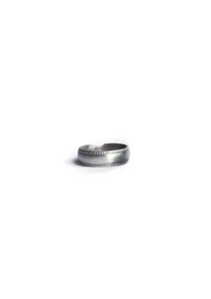 Moon Pi Silver Band Pattern Ring