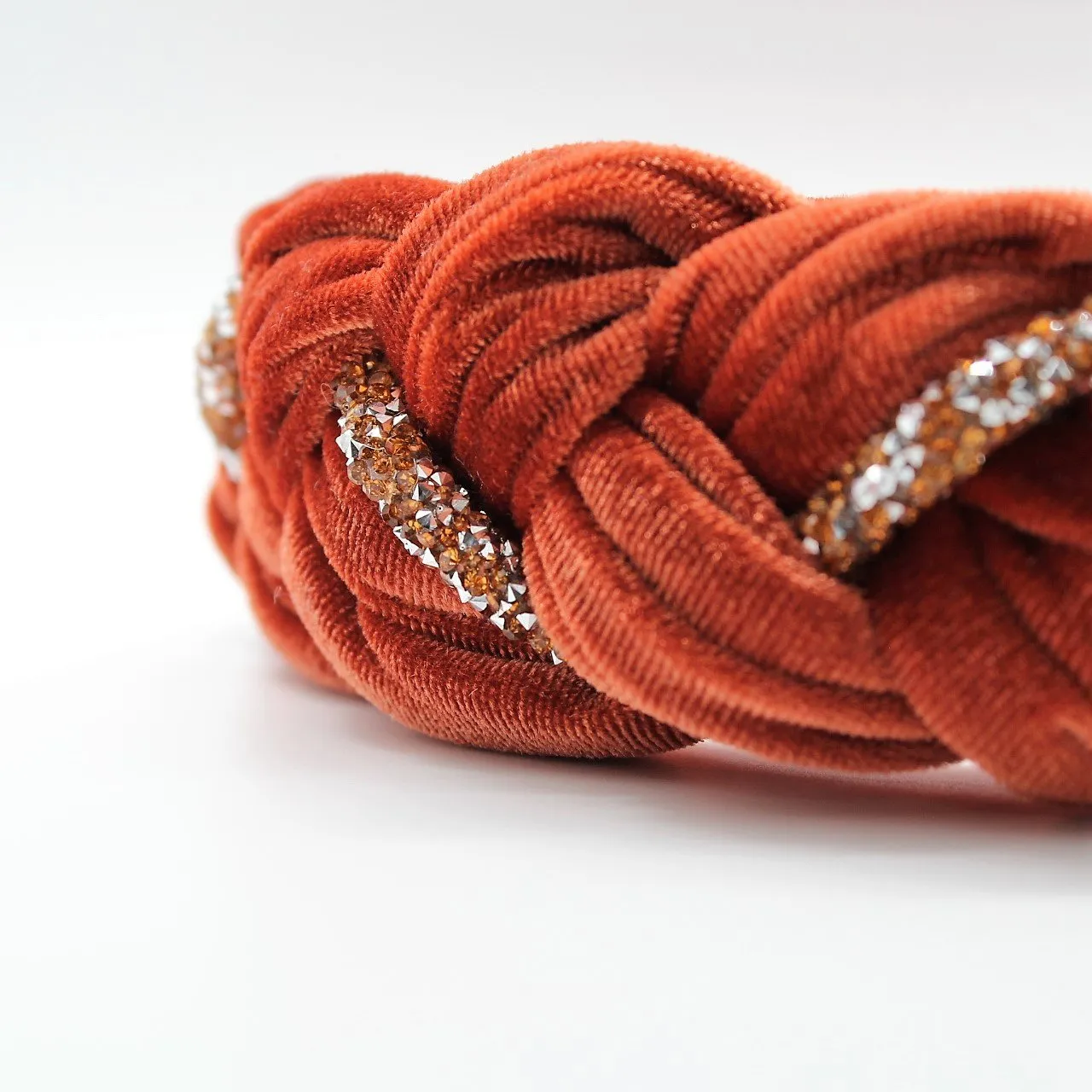 Mustard Velvet and Rhinestones Headband