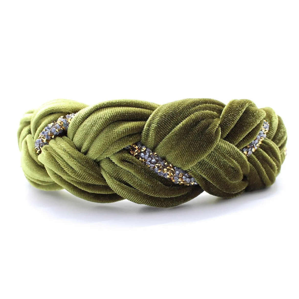 Mustard Velvet and Rhinestones Headband