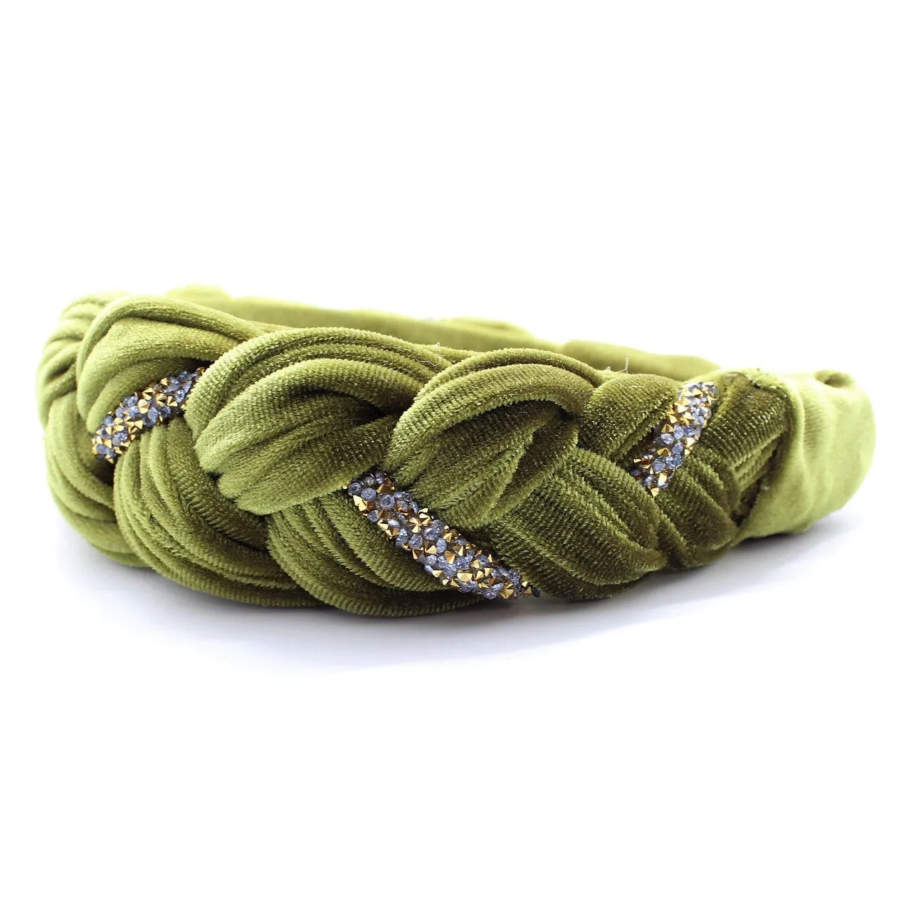 Mustard Velvet and Rhinestones Headband