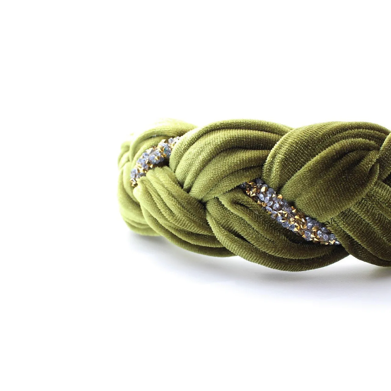 Mustard Velvet and Rhinestones Headband