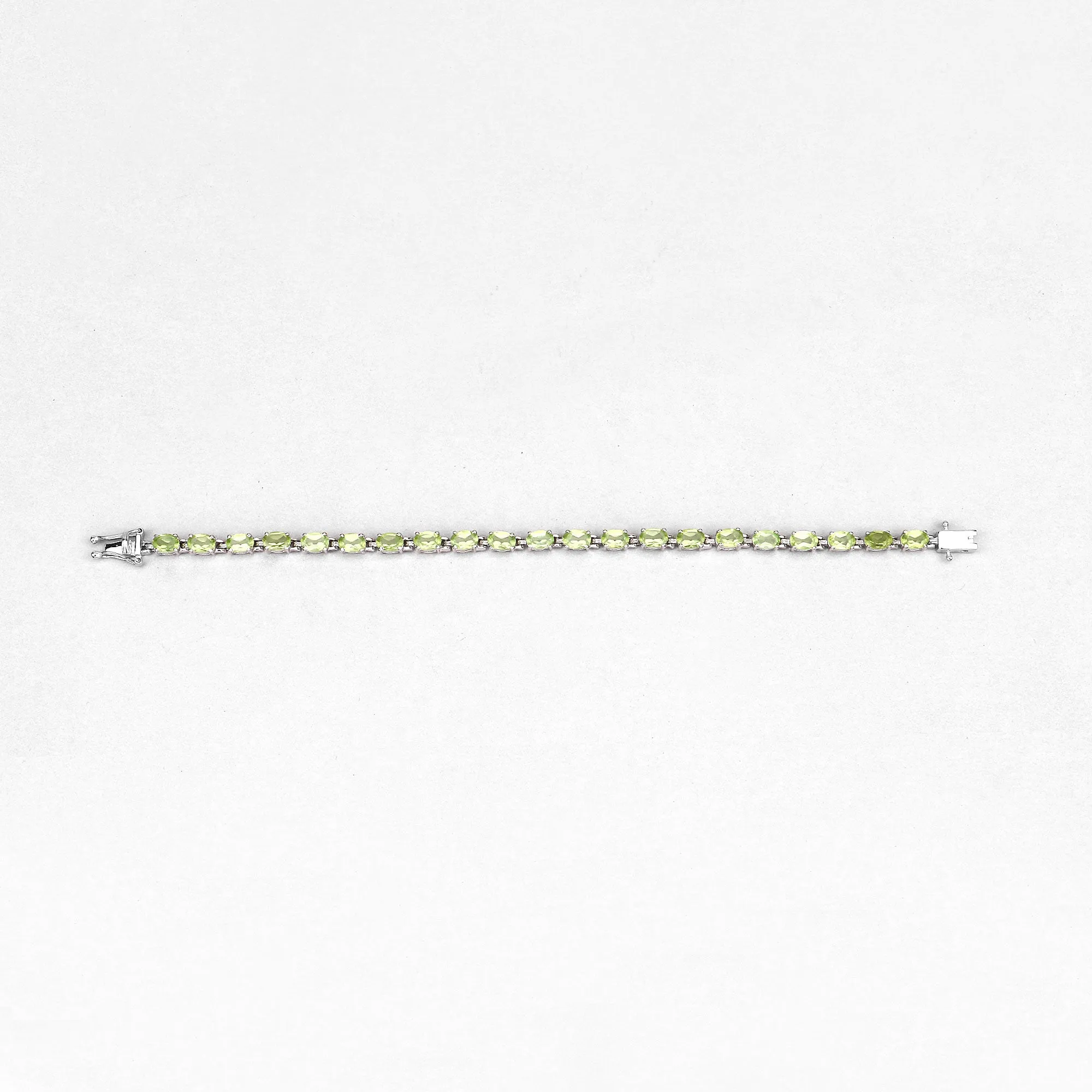Natural Green Peridot Tennis Bracelet