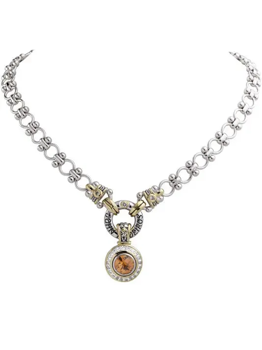 Nouveau Collection - Pavé Accented Oval Enhancer Pendant