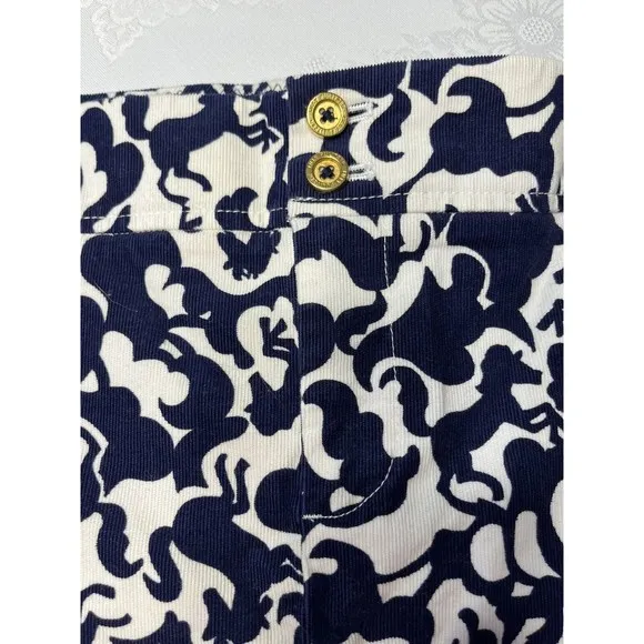 NWT - Lilly Pulitzer Margie Corduroy Skirt Blue White Horse Women’s 10 MSRP $128