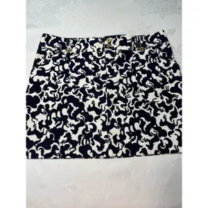 NWT - Lilly Pulitzer Margie Corduroy Skirt Blue White Horse Women’s 10 MSRP $128