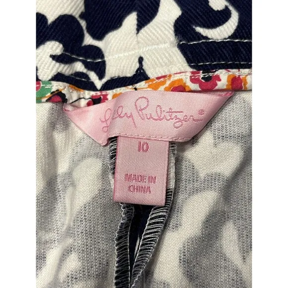 NWT - Lilly Pulitzer Margie Corduroy Skirt Blue White Horse Women’s 10 MSRP $128