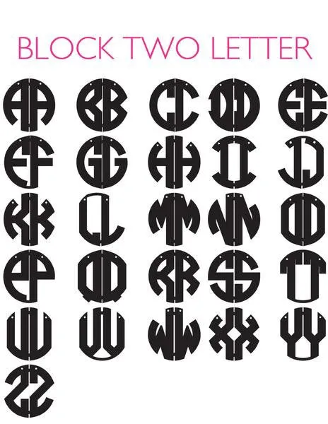 Patterned Block Monogram Necklace (WS)