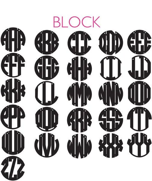 Patterned Block Monogram Necklace (WS)
