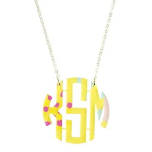 Patterned Block Monogram Necklace (WS)