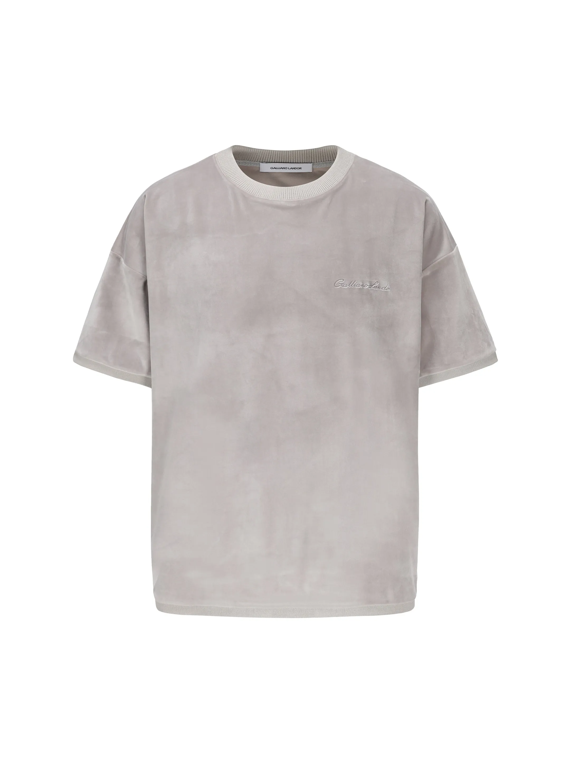 Pearl Grey Velvet Short Sleeve