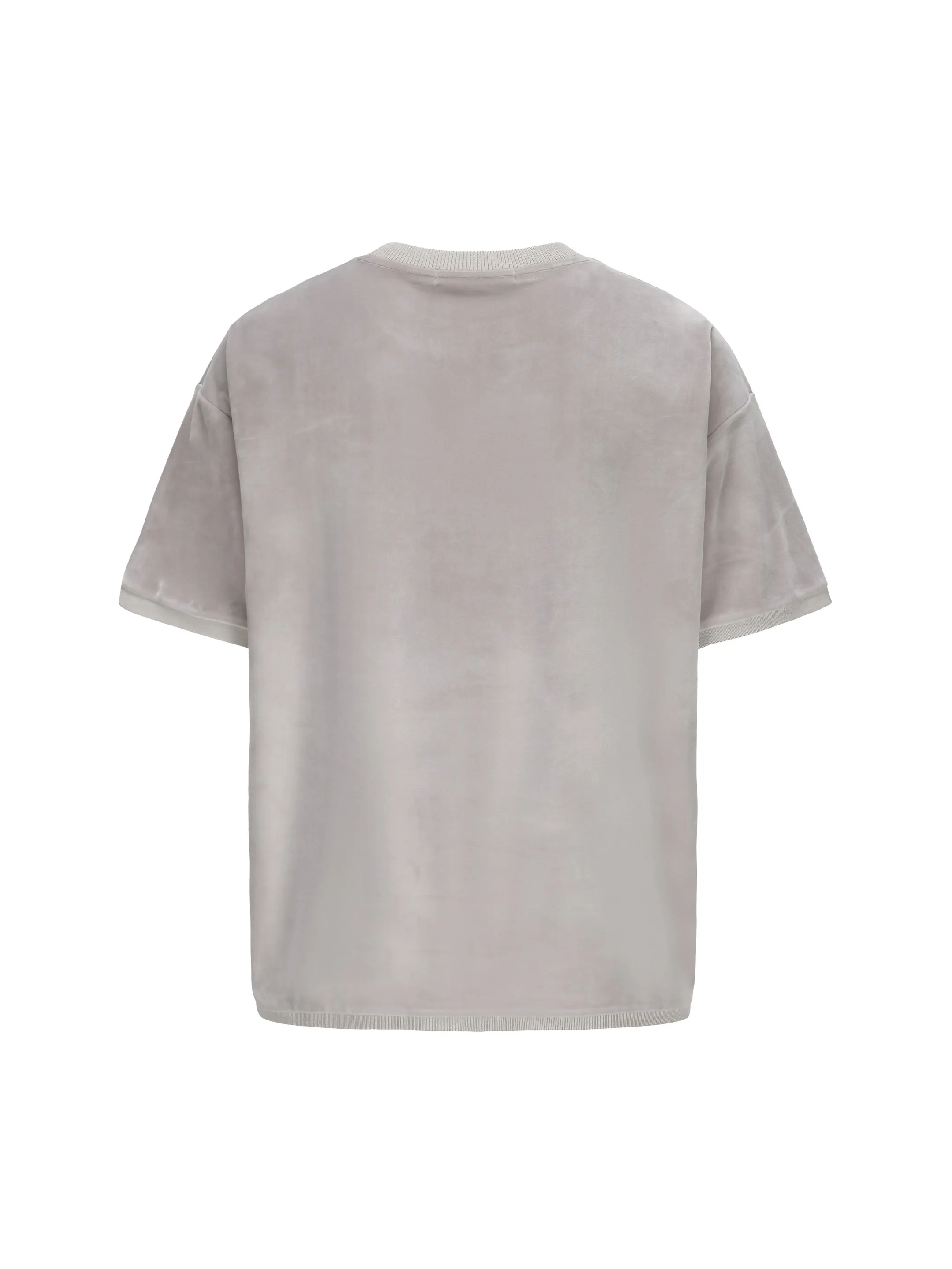 Pearl Grey Velvet Short Sleeve