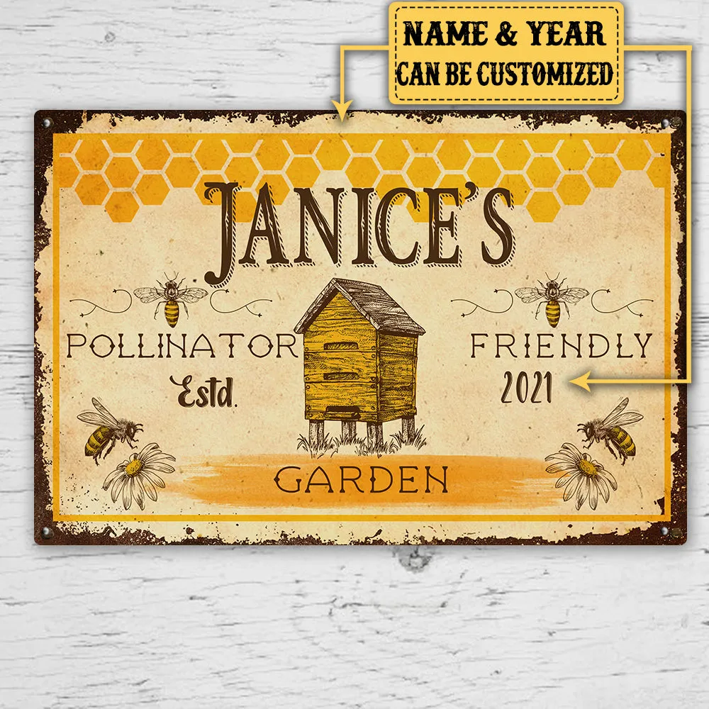 Personalized Bee Garden Classic Metal Sign