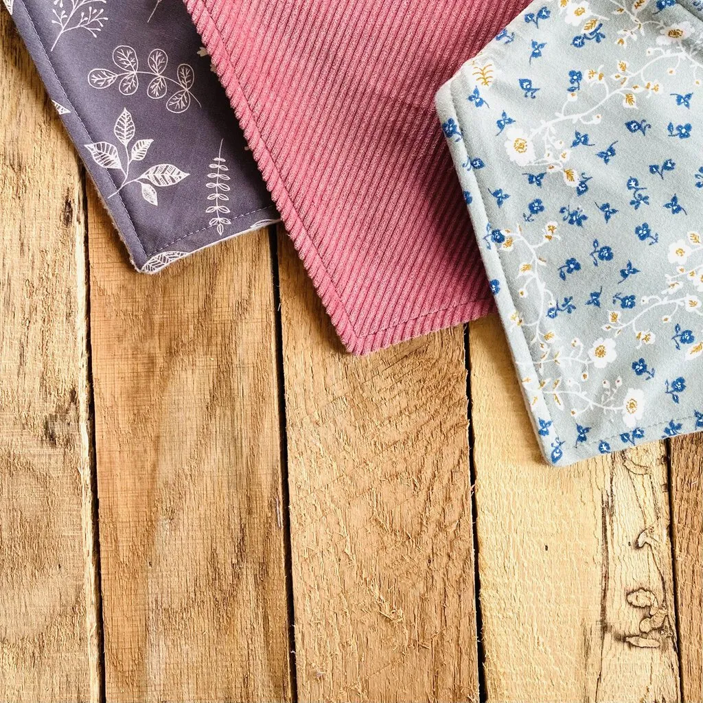 Plume Baby Bandana Bib "Distressed Corduroy Mauve"