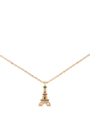 PN158 - CUBIC ZIRCONIA TOWER CRYSTAL PENDANT NECKLACE