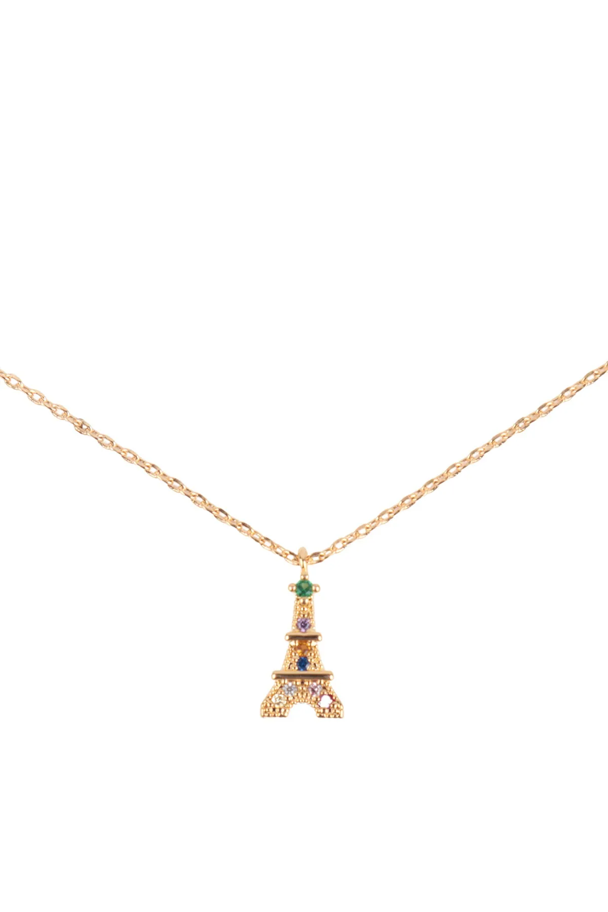PN158 - CUBIC ZIRCONIA TOWER CRYSTAL PENDANT NECKLACE