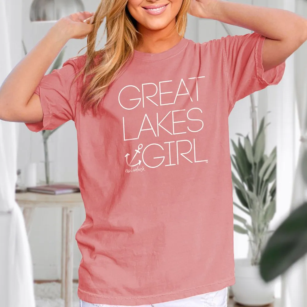 "Great Lakes Girl" Relaxed Fit Stonewashed Unisex T-Shirt