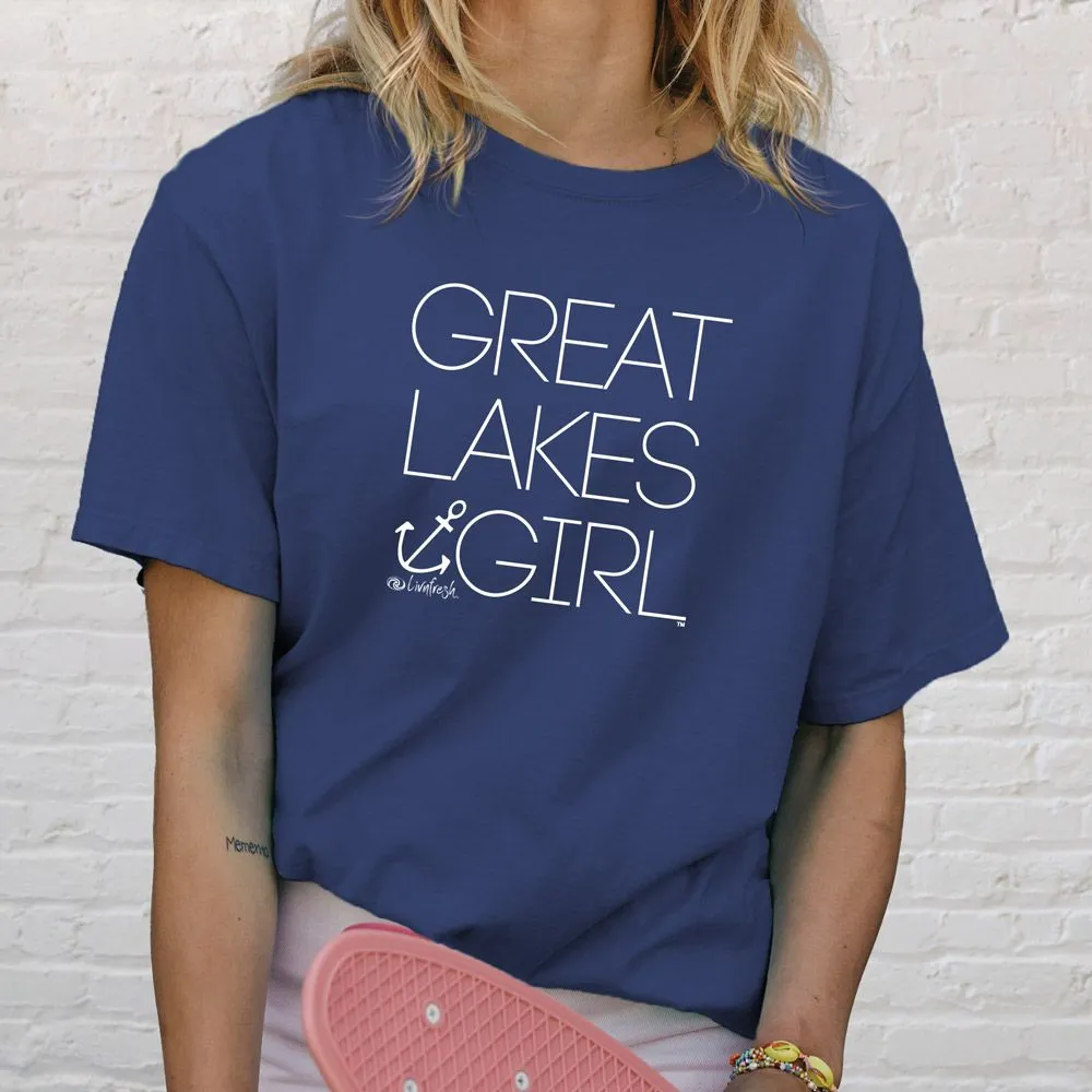 "Great Lakes Girl" Relaxed Fit Stonewashed Unisex T-Shirt