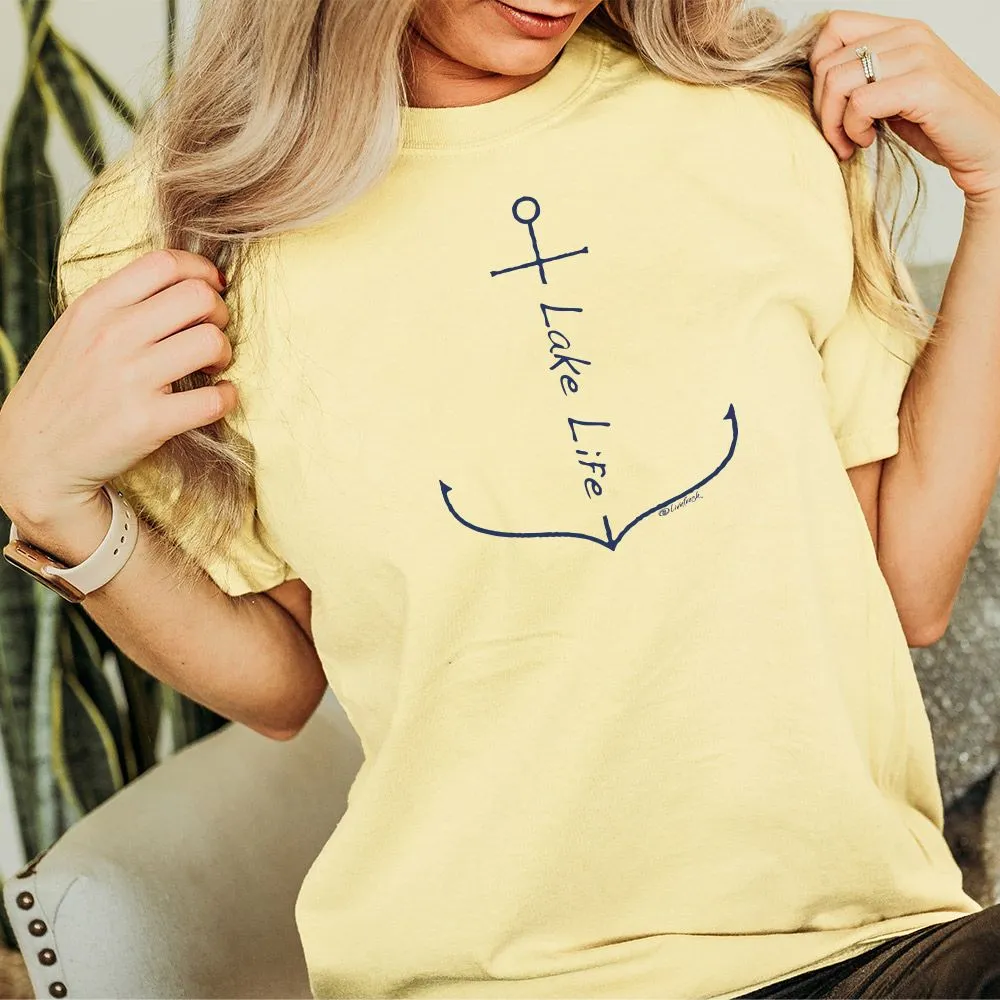 "Lake Life Anchor" Relaxed Fit Stonewashed Unisex T-Shirt
