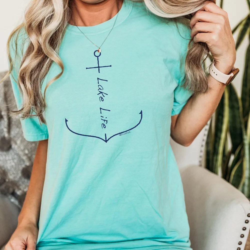 "Lake Life Anchor" Relaxed Fit Stonewashed Unisex T-Shirt