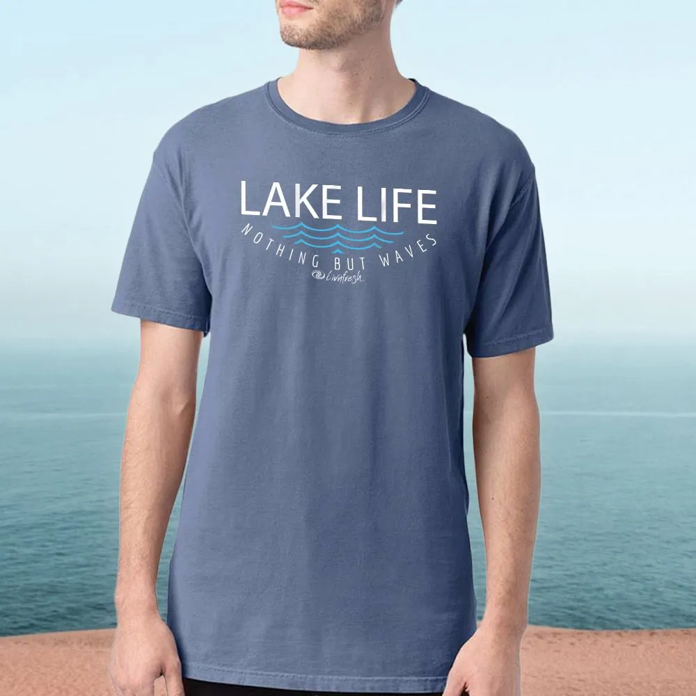 "Lake Life WAVES" Men's Stonewashed T-Shirt