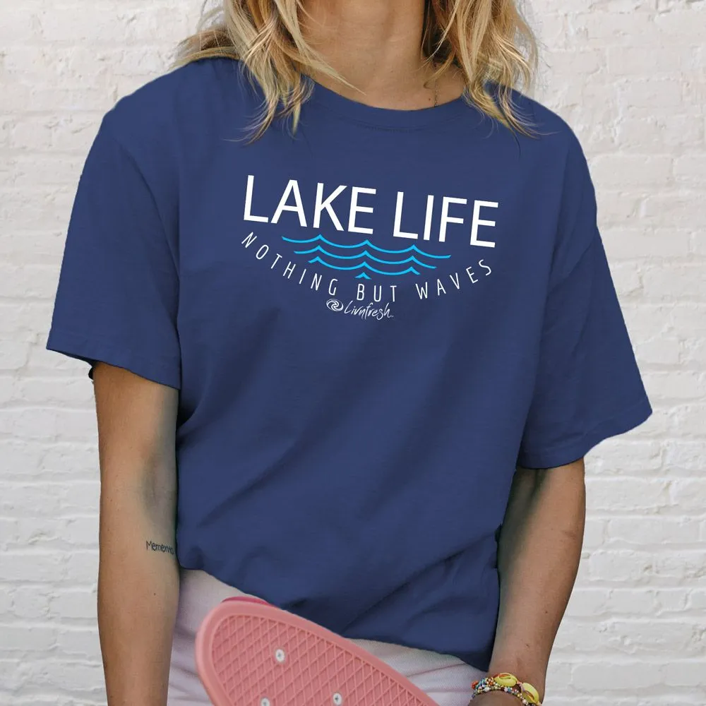 "Lake Life WAVES" Relaxed Fit Stonewashed Unisex T-Shirt