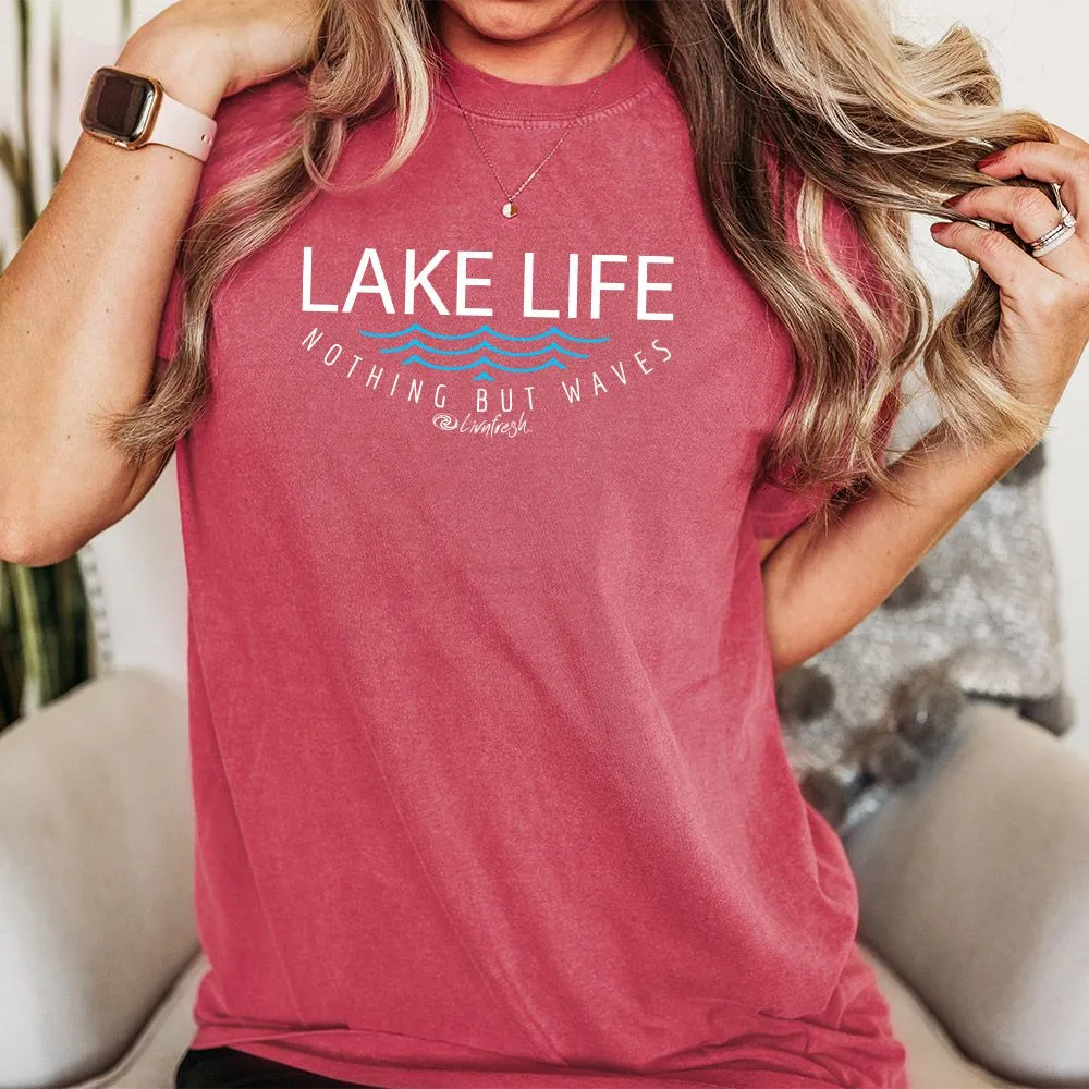 "Lake Life WAVES" Relaxed Fit Stonewashed Unisex T-Shirt