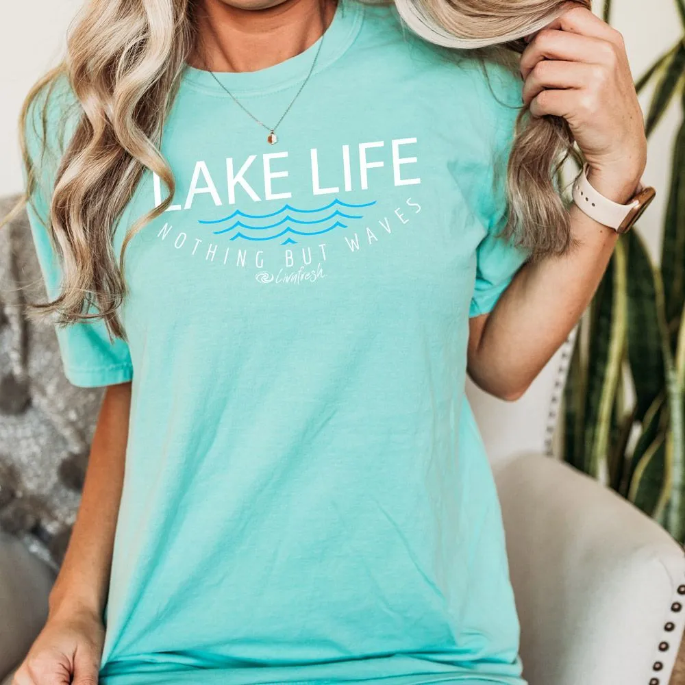 "Lake Life WAVES" Relaxed Fit Stonewashed Unisex T-Shirt