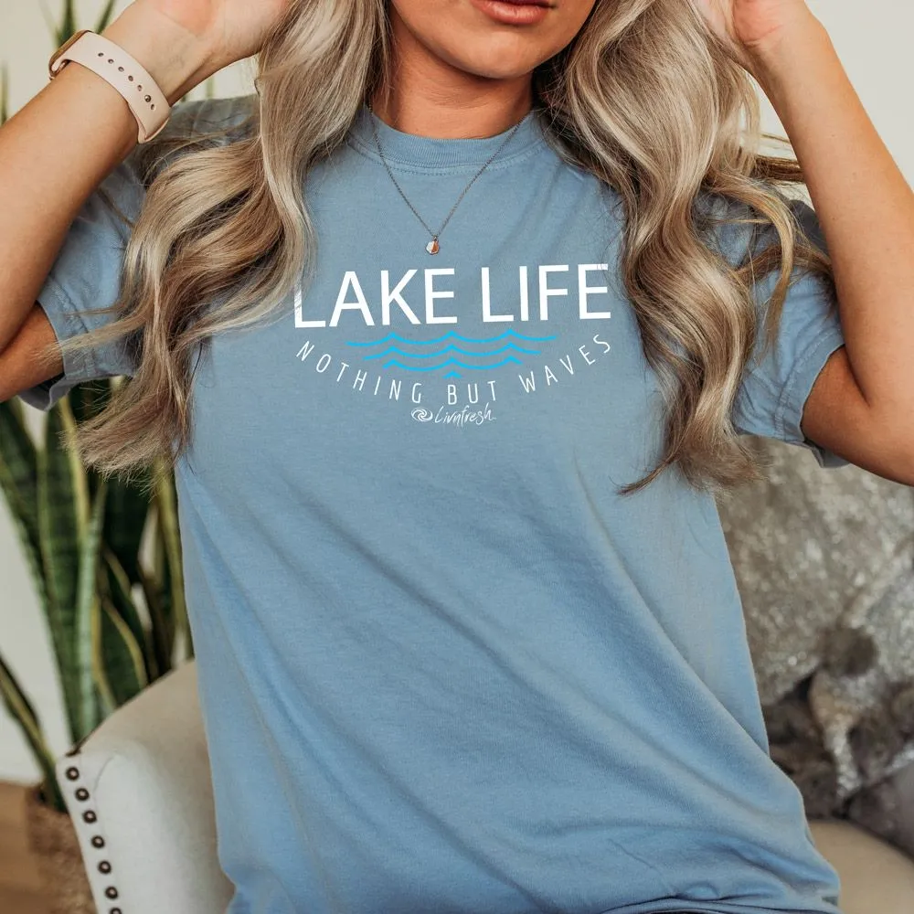 "Lake Life WAVES" Relaxed Fit Stonewashed Unisex T-Shirt