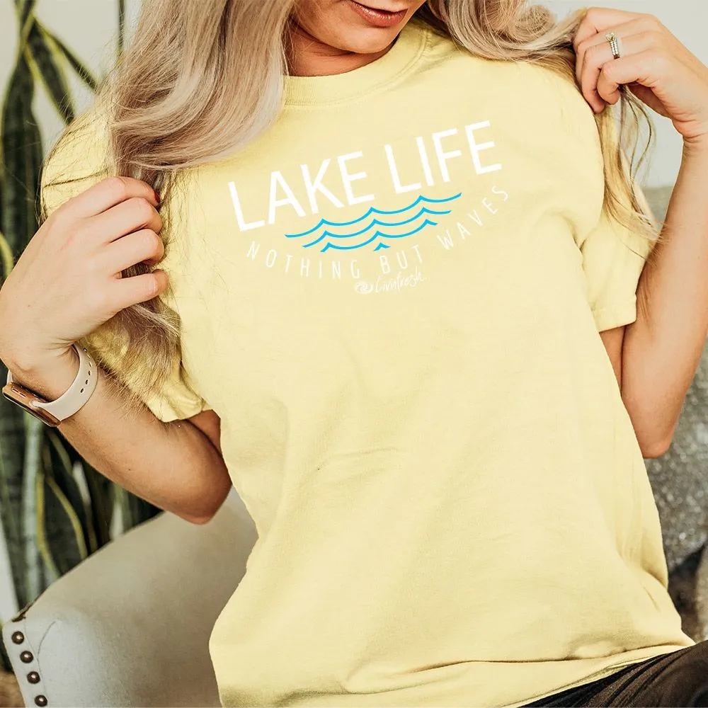 "Lake Life WAVES" Relaxed Fit Stonewashed Unisex T-Shirt