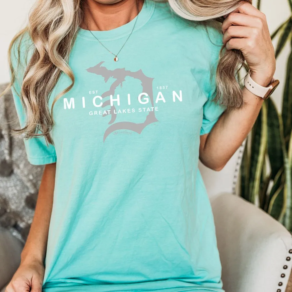 "Michigan D Established 1837" Relaxed Fit Stonewashed Unisex T-Shirt