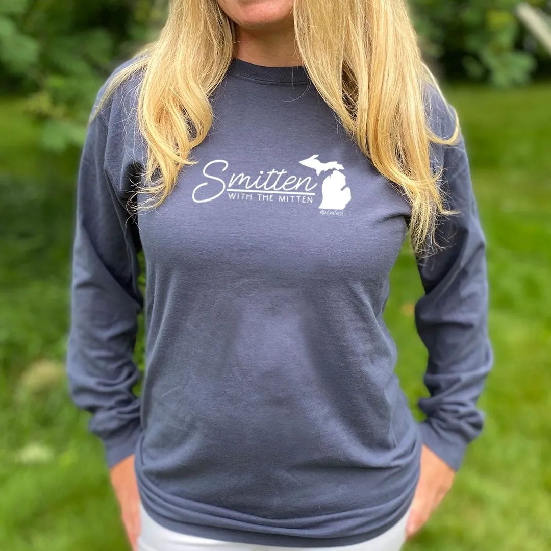 "Smitten With The Mitten" Relaxed Fit Stonewashed Long Sleeve Unisex T-Shirt