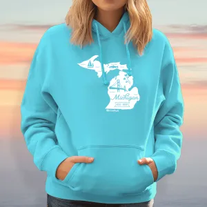 "Vintage Michigan" Relaxed Fit Classic Unisex Hoodie